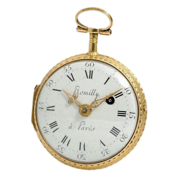 French gold and enamel verge pocket watch Circa 1780 French gold and enamel verge pocket watch Circa 1780