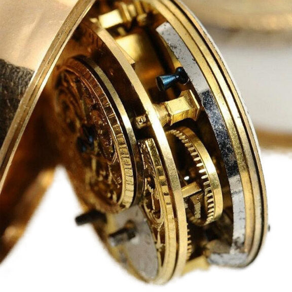 Swiss verge pocket watch with enamel medallion Circa 1770 Swiss verge pocket watch with enamel medallion Circa 1770
