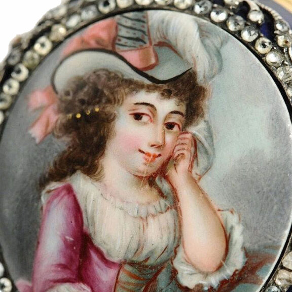 Swiss verge pocket watch with enamel medallion Circa 1770 Swiss verge pocket watch with enamel medallion Circa 1770