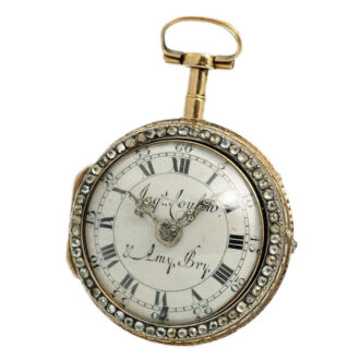 Swiss verge pocket watch with enamel medallion Circa 1770