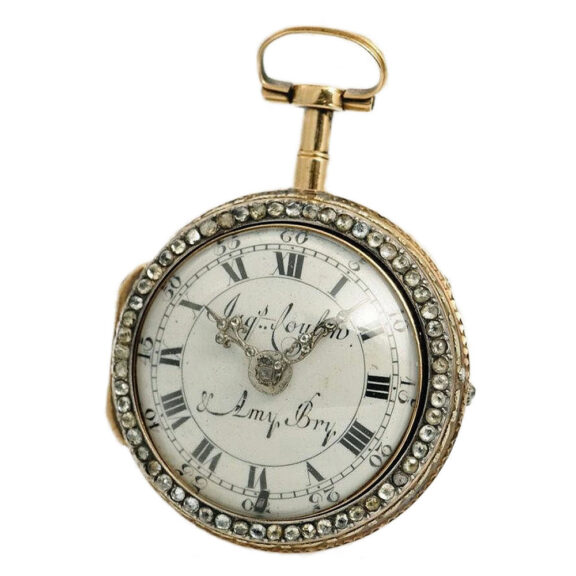 Swiss verge pocket watch with enamel medallion Circa 1770 Swiss verge pocket watch with enamel medallion Circa 1770