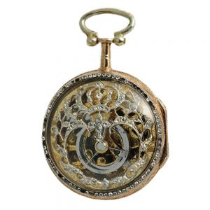 French 18k gold skeletonized verge pocket watch Circa 1780