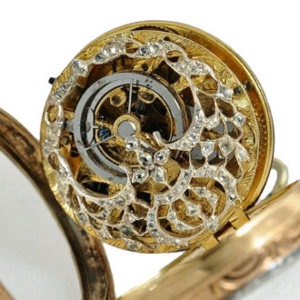 French 18k gold skeletonized verge pocket watch Circa 1780