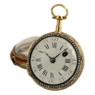French rare two-coloured gold verge pocket watch Circa 1780