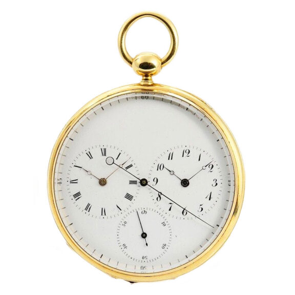 French watch with two time zones and centre seconds Circa 1840