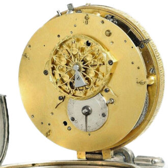 Swiss silver quarter repeating coach clock with alarm Circa 1750 Swiss silver quarter repeating coach clock with alarm Circa 1750