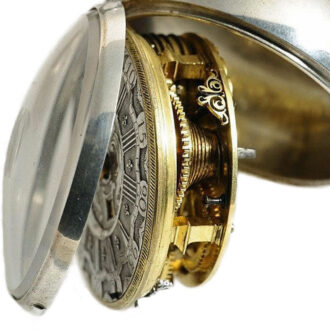 Dutch pair cased verge watch with date indicator Circa 1740