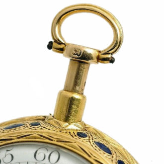 French gold enamel quarter repeating verge watch circa 1780