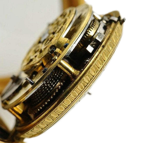 French gold enamel quarter repeating verge watch circa 1780 French gold enamel quarter repeating verge watch circa 1780