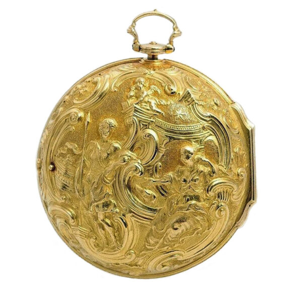 English pair cased verge with outer "repoussé" case Circa 1720