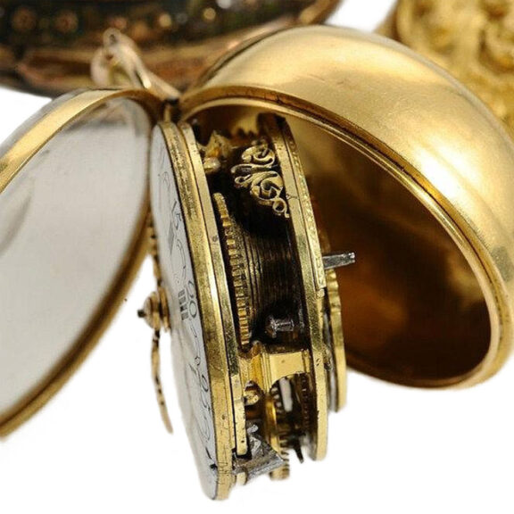 English gold triple cased repoussé pocket watch Circa 1768 English gold triple cased repoussé pocket watch Circa 1768