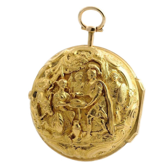 English gold triple cased repoussé pocket watch Circa 1768 English gold triple cased repoussé pocket watch Circa 1768