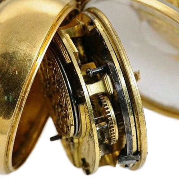 English gold triple cased repoussé pocket watch Circa 1768 English gold triple cased repoussé pocket watch Circa 1768