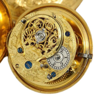 English gold verge with repousse decoration Circa 1744