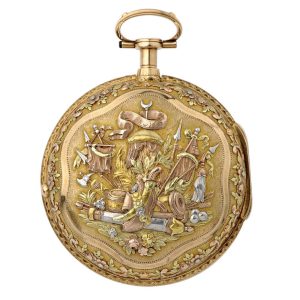 English gold watch with quarter hour self strike Circa 1800