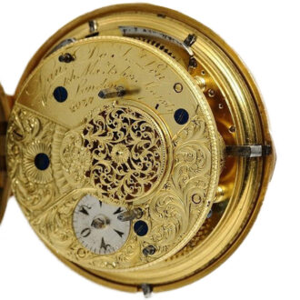 English gold watch with quarter hour self strike Circa 1800