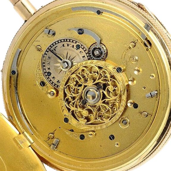 Swiss gold elegant quarter repeating pocket watch Circa 1820 Swiss gold elegant quarter repeating pocket watch Circa 1820