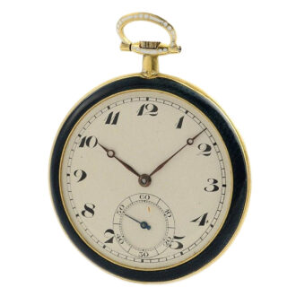Swiss gold and enamel watch with solid gold dial Circa 1930