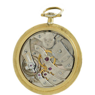 Swiss gold and enamel watch with solid gold dial Circa 1930