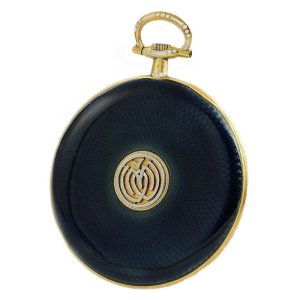 Swiss gold and enamel watch with solid gold dial Circa 1930