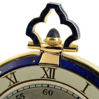 Swiss lapis lazuli watch mounted in gold and enamel Circa 1925