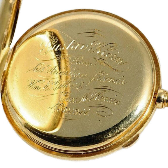 Swiss 18k gold chronograph for the American market circa 1910 Swiss 18k gold chronograph for the American market circa 1910
