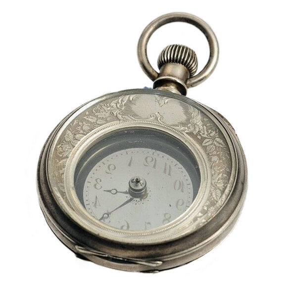 Swiss watch with hands moved by rotating glass discs Circa 1885 Swiss watch with hands moved by rotating glass discs Circa 1885