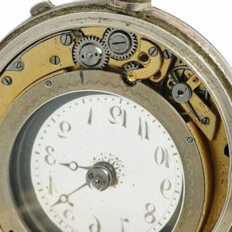 Swiss watch with hands moved by rotating glass discs Circa 1885