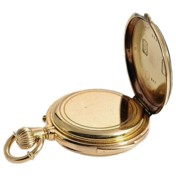 Swiss small 18k gold and blue enamel pocket watch Circa 1860 Swiss small 18k gold and blue enamel pocket watch Circa 1860