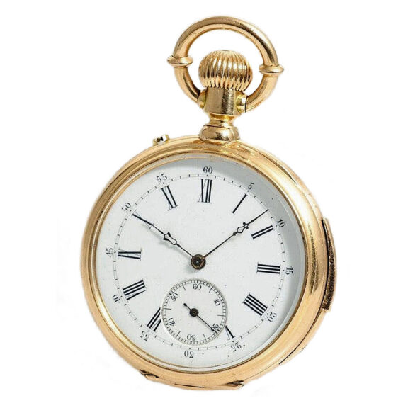 Swiss small 18k gold and blue enamel pocket watch Circa 1860 Swiss small 18k gold and blue enamel pocket watch Circa 1860