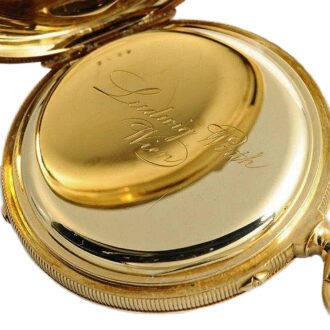 Swiss gold pocket watch with dedication engraving Circa 1900