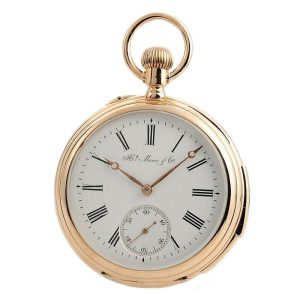 Swiss 14k gold minute repeating pocket watch Circa 1900