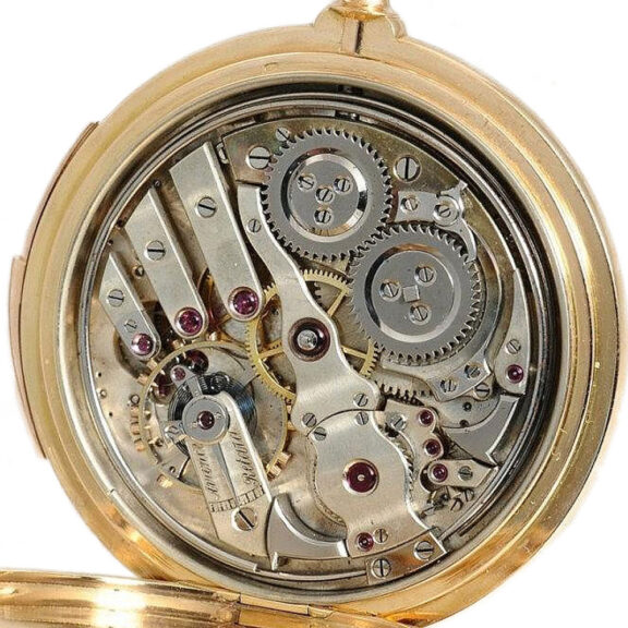 Russian gold hunting cased minute repeating watch Circa 1890 Russian gold hunting cased minute repeating watch Circa 1890