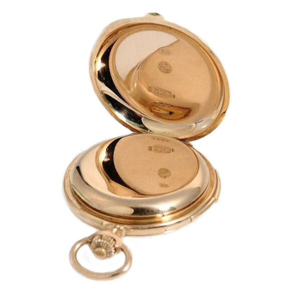 Swiss 14k pink gold quarter repeating pocket watch Circa 1900 Swiss 14k pink gold quarter repeating pocket watch Circa 1900