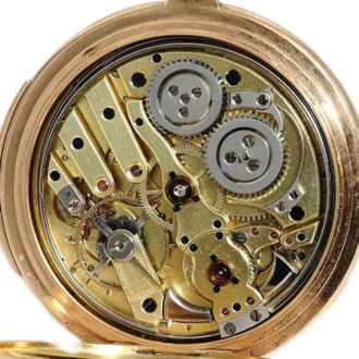 Swiss 14k pink gold quarter repeating pocket watch Circa 1900 Swiss 14k pink gold quarter repeating pocket watch Circa 1900