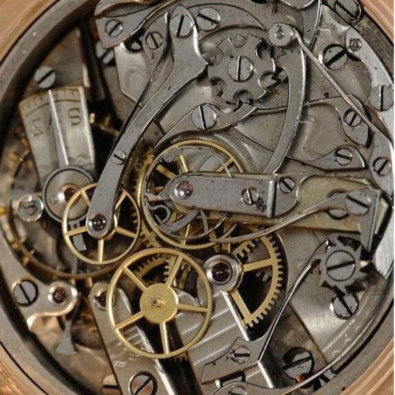 Swiss heavy 18k rose gold split seconds chronograph Circa 1890 Swiss heavy 18k rose gold split seconds chronograph Circa 1890