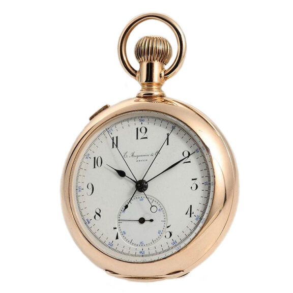 Swiss heavy 18k rose gold split seconds chronograph Circa 1890 Swiss heavy 18k rose gold split seconds chronograph Circa 1890