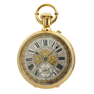 Swiss gold decorative double faced pocket watch Circa 1888 Swiss gold decorative double faced pocket watch Circa 1888