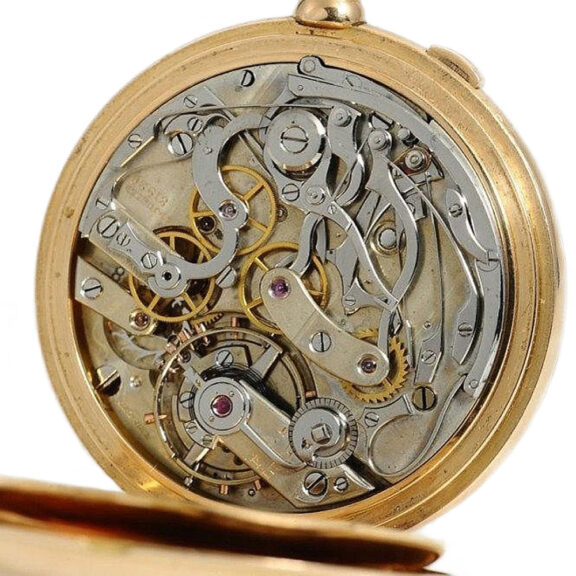 Swiss gold split seconds chronograph pocket watch Circa 1910 Swiss gold split seconds chronograph pocket watch Circa 1910