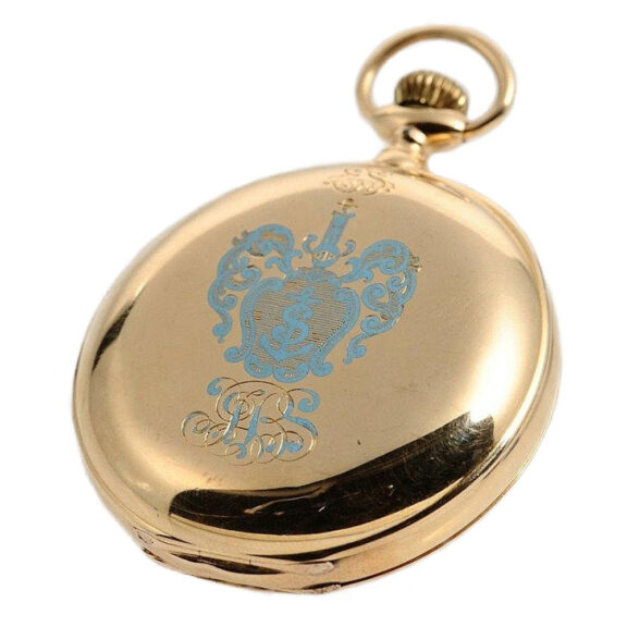 Swiss gold split seconds chronograph pocket watch Circa 1910 Swiss gold split seconds chronograph pocket watch Circa 1910