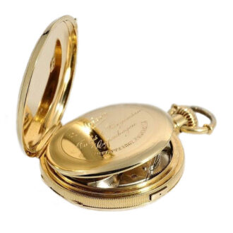Danish 18k gold pocket watch with chronograph Circa 1872