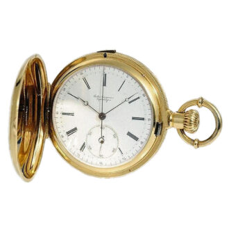 Danish 18k gold pocket watch with chronograph Circa 1872