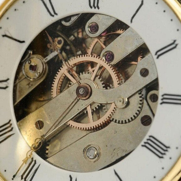 Danish double dialed watch with second time zone Circa 1860 Danish double dialed watch with second time zone Circa 1860