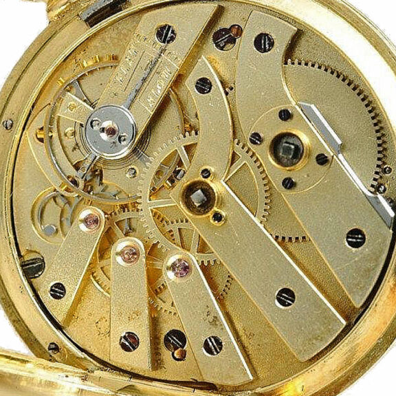Swiss gold enamel hunting cased watch with portrait Circa 1868 Swiss gold enamel hunting cased watch with portrait Circa 1868