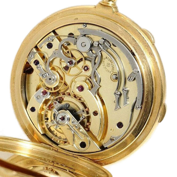 Swiss gold half hunter split seconds chronograph Circa 1894 Swiss gold half hunter split seconds chronograph Circa 1894