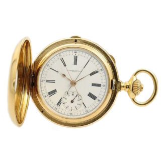 Swiss gold half hunter split seconds chronograph Circa 1894