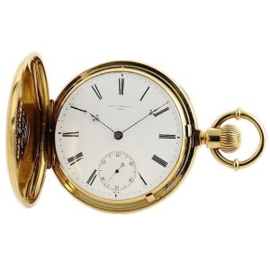 Swiss 18K gold pocket watch with gold train Circa 1871