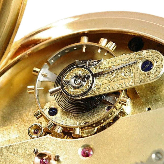 French watch with an unusual constructed chronograph Circa 1870 French watch with an unusual constructed chronograph Circa 1870