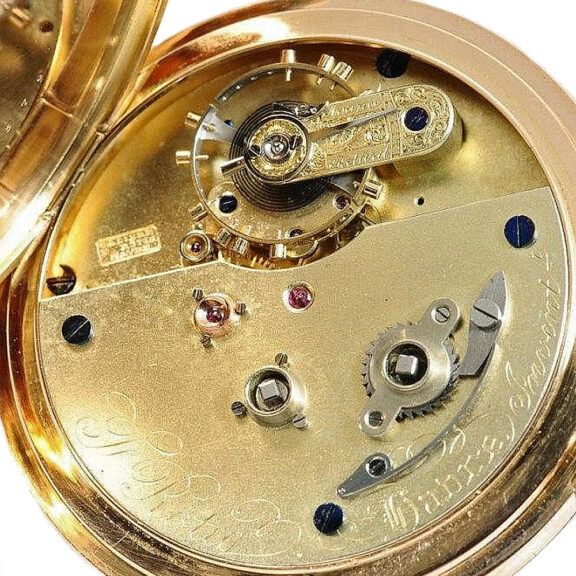 French watch with an unusual constructed chronograph Circa 1870 French watch with an unusual constructed chronograph Circa 1870