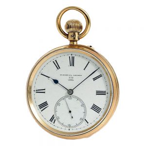English pocket watch with unusual balance bridge Circa 1890